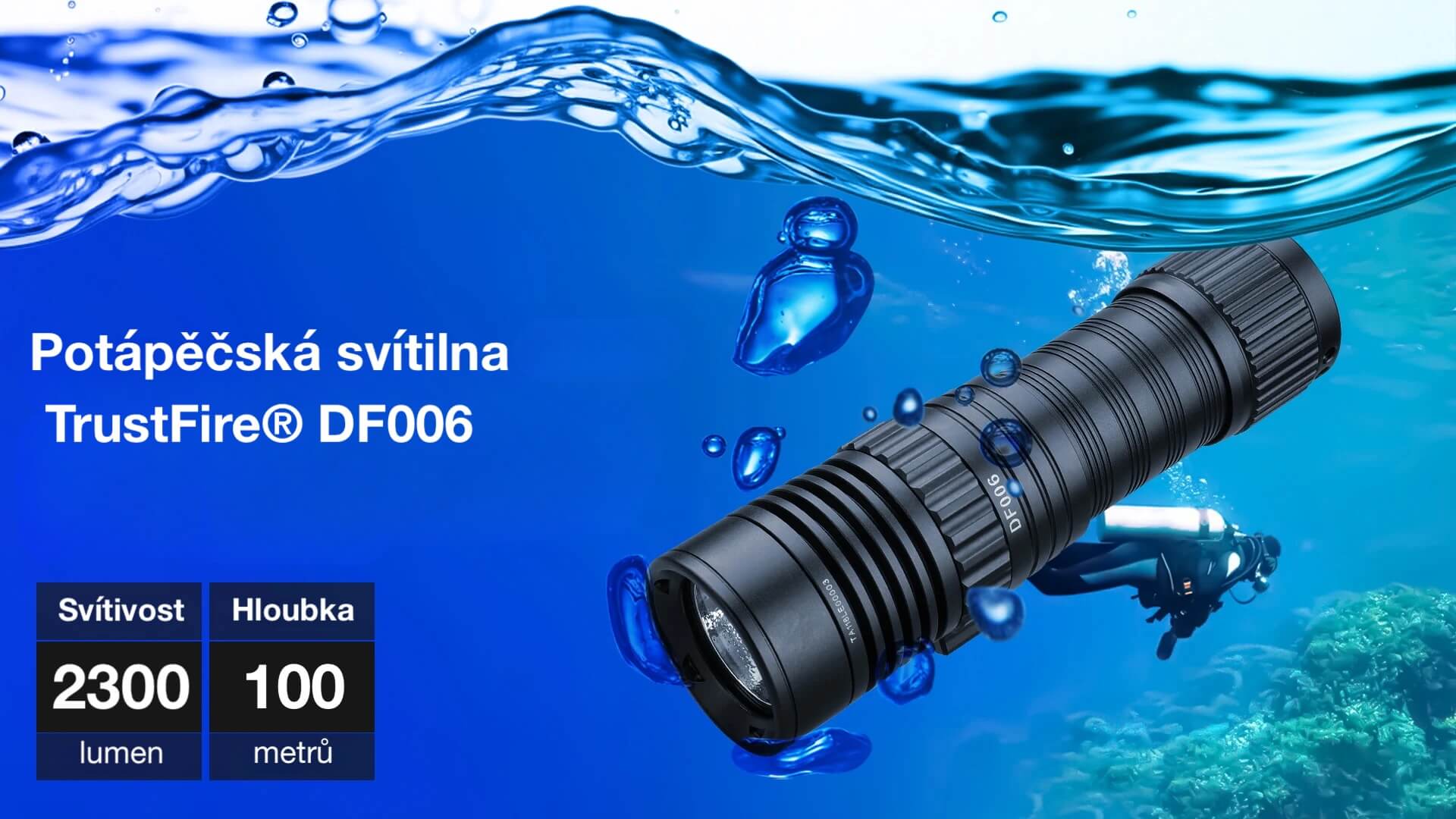 Potápěčská svítilna Trustfire DF006